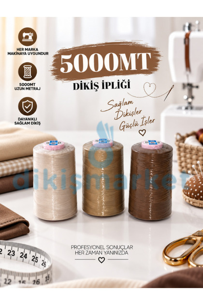 OLTALI 120no dikiş ipi makina ipi kopmaz 5000mt 3 adet ip