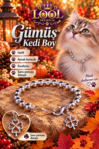 GOLD GÜMÜŞ KEDi KOLYE