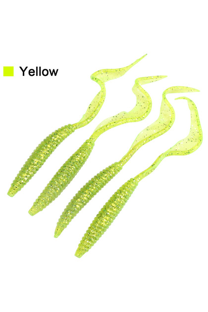 13cm 5pcs Spinpoler 18cm 13cm Soft Lure Worm Baits Flexible Long Tail 4 Colors Silicone Earthworm Wo