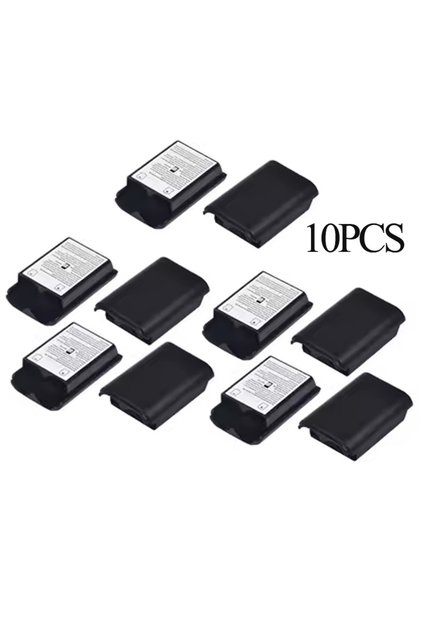 10PCS Black 1-10PCS For Xbox 360 Plastic Wireless Controller Battery Cover with Sticker Battery Pack