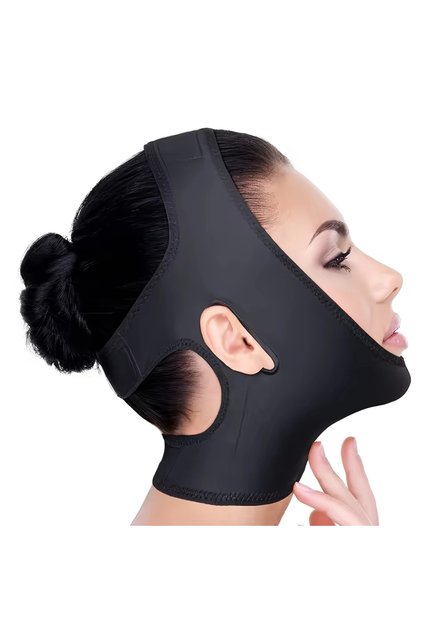 black V-Line Face Shaper, Facial Slimming Strap, Chin Lift Compression Band, Contouring Sculpting To