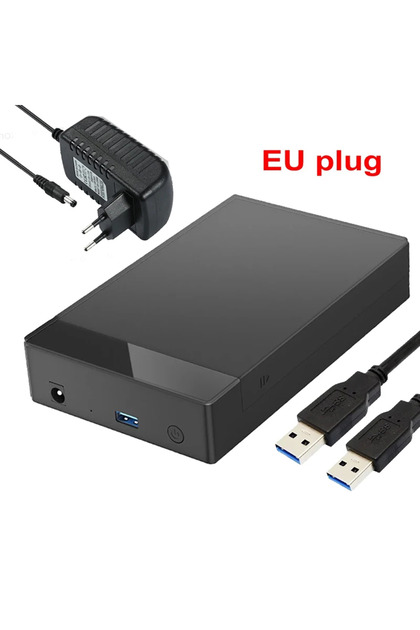 EU NO HUB 2.5/3.5 SATA HDD Enclosure USB3.0 HUB External Hard Drive Reader support 20TB TYPE C TO SA