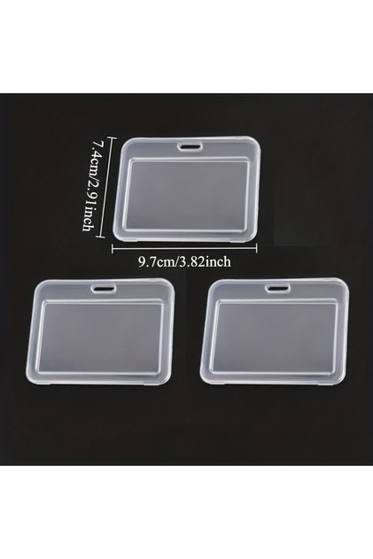 3 pcs 3Personalized Double-Sided Transparent Card Holder - ID Card、Work ID Card、Student ID Card、Fact