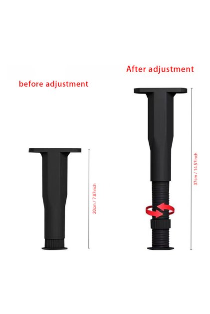 1pcs Black-20cm 1pc Furniture Support Legs, Extendable Height Adjustable Furniture Hardware Tripod,
