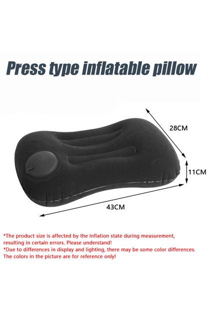 Black Camping Inflatable Pillow Portable Ultralight Travel Hiking Air Sleeping Pillow for Neck and L