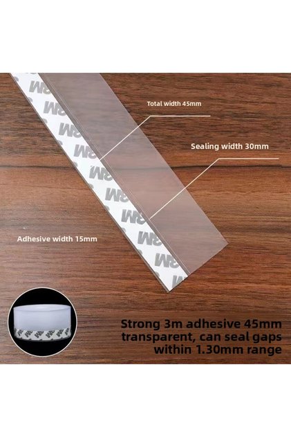 2Roll 2.5cm1m Door Window Seal Strip Self Adhesive Windproof Soundproof Gap Sealer for Shower Glass