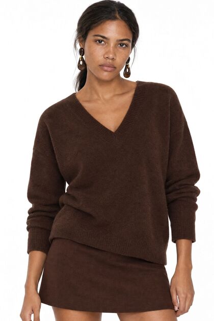 Mixray V-Neck Long Sleeve Sweater