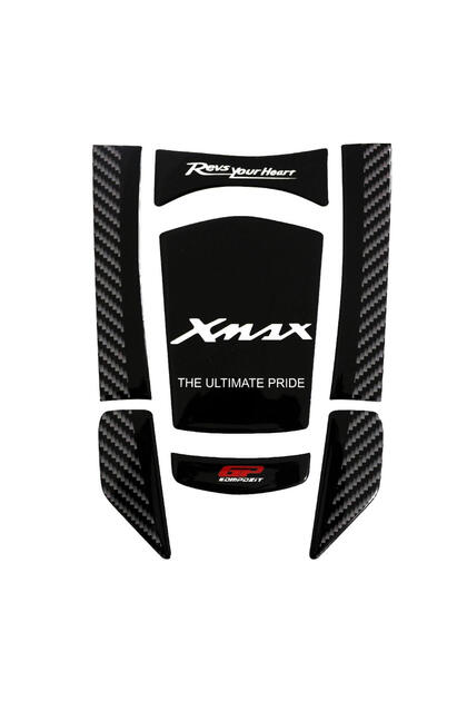 Yamaha XMAX 2018-2022 Uyumlu Tank Pad Seti Siyah-Karbon