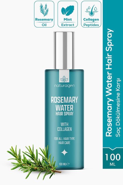 Rosemary Water Biberiye Suyu Saç Toniği Sprey 100 ml | Kolajen İçerikli | %100 Doğal Biberiye Mayalı