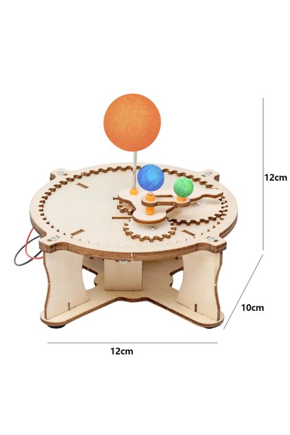 Wooden Sun Earth Moon Planet Solar System Model Kids Puzzle Mechanical Set DIY Science Toy Educat...