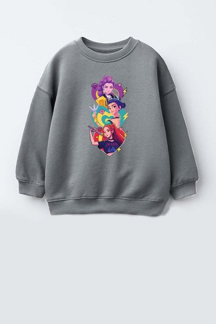Girl's 3 Thread Fabric Cotton Printed Sweatshirt