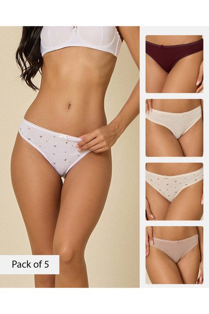 Women Assorted High Leg Brief (Pack Of 5)