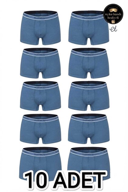 Men's 10-Pack Aviator Blue Cotton Lycra Sports Boxers - Custom Made with Sleep Band as a Gift