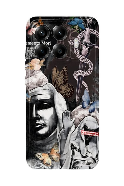 Xiaomi 17t Pro Compatible Gothic Butterfly Pattern Transparent Phone Case