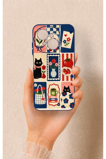Tecno Spark Go1 Compatible Cute Cat and Flower Pattern Silicone Case