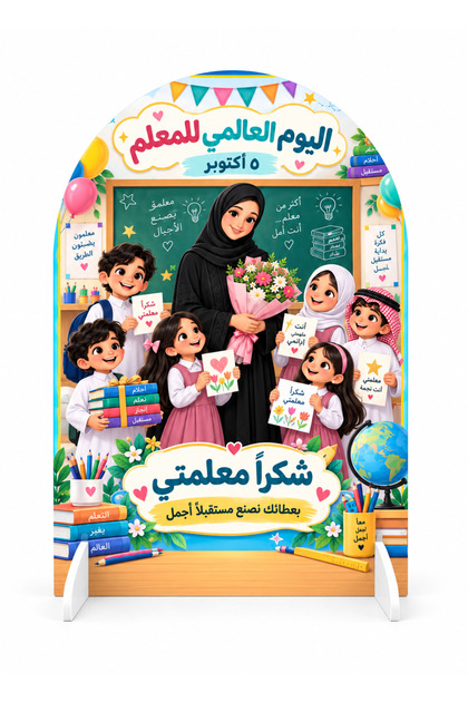 لوحة رغوية للاحتفال بالاستاداد للمعلمين، مقاس 90 × 65 سم