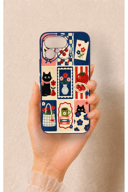 Cute Cat and Flower Pattern Silicone Case Compatible with Tecno Pova Curve 2