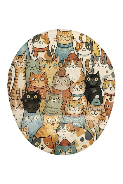 Sevimli Tombul Kediler Desenli Bilek Destekli Mouse Pad