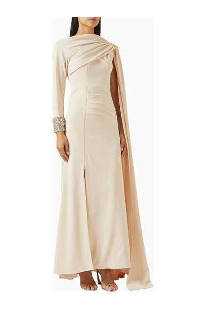 Embellished Cape Embroidered Cape Women's Dress