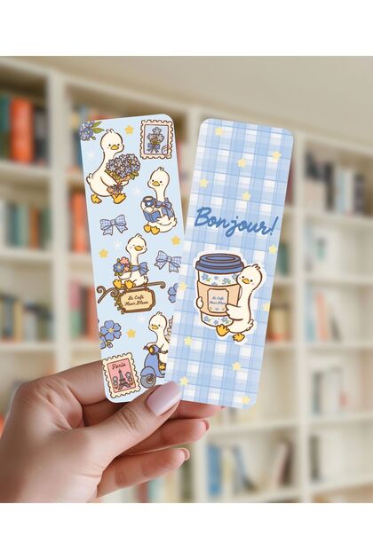 Çift Taraflı Kitap Ayracı - Bonjour Ducky