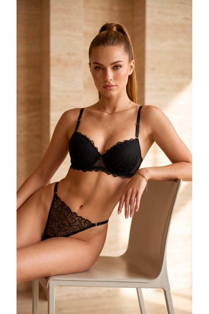 Noirelle Lace Set Lace Lingerie Set – Women's Bra and Panties Set