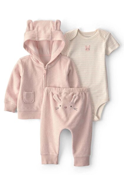 Layette Kız Bebek 3'lü Hırkalı Set CTR-1V418910