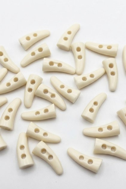 10 Adet Renkli Bebe Düğmesi Bebek Yelek Hırka Düğmesi Uzunluk 25 mm - Krem
