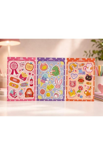 3'lü A6 Cute Sticker Set