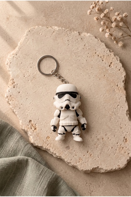 Star Wars Stormtrooper Figürlü Anahtarlık & Çanta Süsü 3D Karakterli Sevimli Hediyelik Aksesuar
