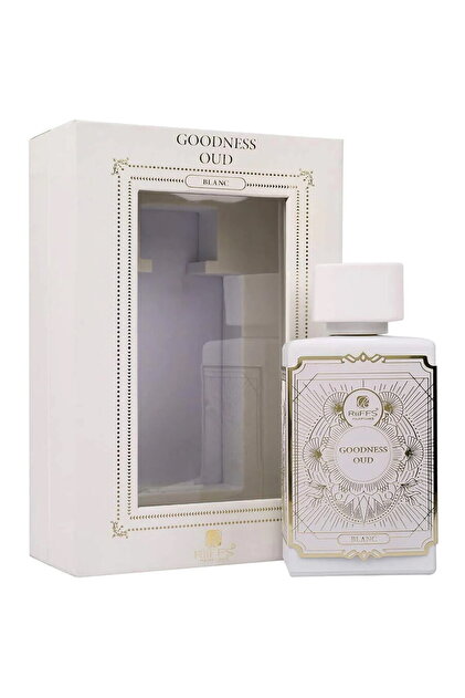 Goodness Oud Blanc - Eau de Parfum (EDP), 100 ml - Οσφρητική κατηγορία: Ανατολίτικο-Ανθικό - Νότες κορυφής: Ρόδο της Δαμασκού, Πραλίνα - Νότες μεσαίας στάθμης: Ζάχαρη, Λευκός Μόσχος, Γιασεμί Σαμπάκ - Νότες βάσης: Ζάχαρη, Λευκός Μόσχος, Γιασεμί Σαμπάκ