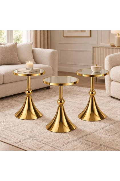 Modern Luxury Gold Service Table Set |