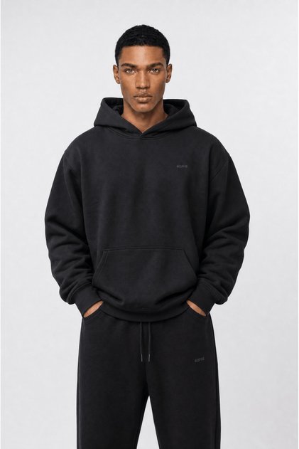 Men's Basic Oversize Hoodie Black