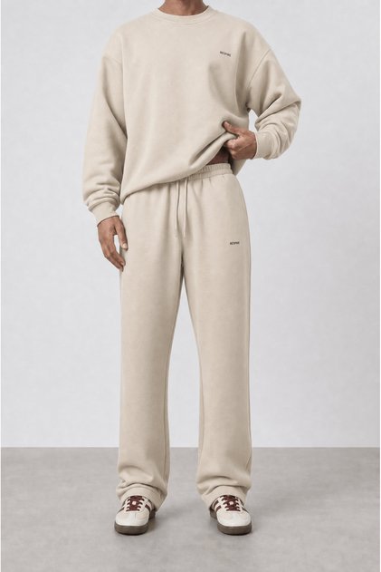 Erkek Basic Baggy Eşofman Altı Bej