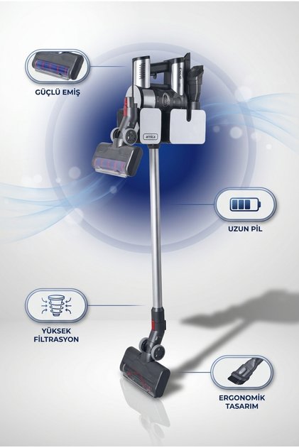 Dikey Hazneli Elektrikli Süpürge Torbasız Güçlü Emiş H13 Hijyenik Filtre Uzun Kablo Halı Kilim Parke ve Seramik Temizliği Ev ve Ofis İçin Siyah ET13450