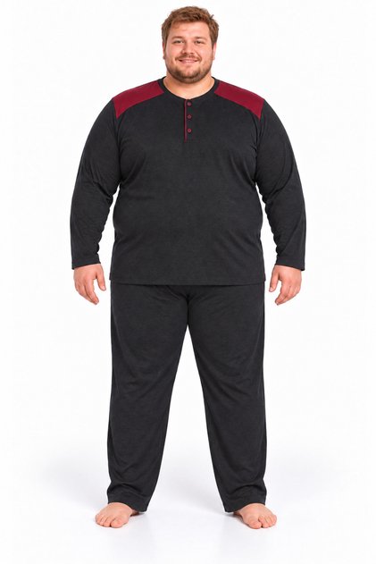 Men's High Quality Interlock Combed Cotton Large Size Combed Cotton Pajama Set 18560