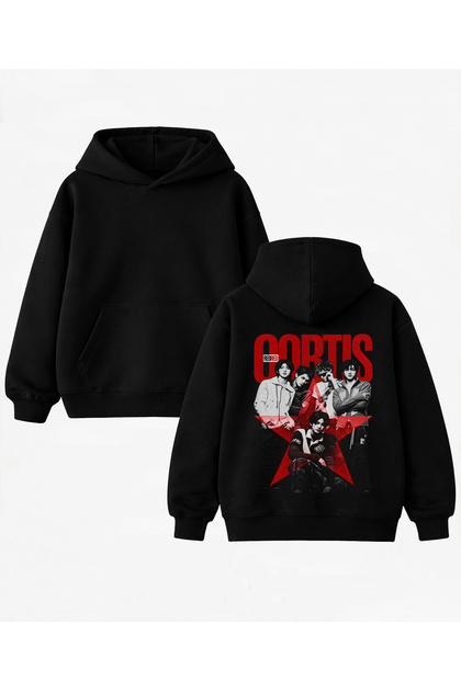 K-Pop Cortis Sırt Baskılı Siyah Unisex Kapşonlu Sweatshirt Hoodie