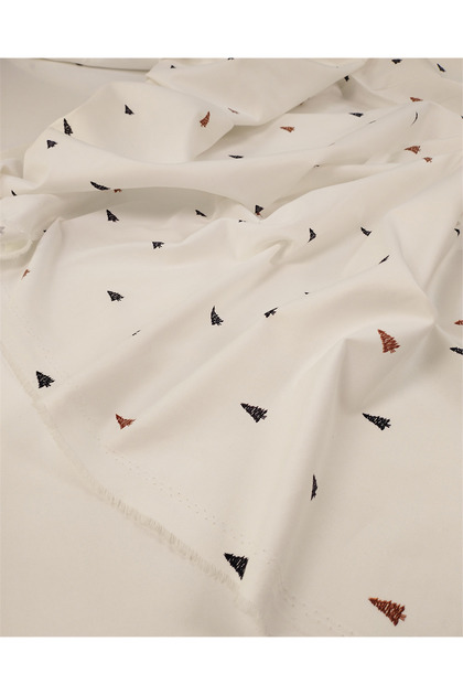 Red Black Pine Tree Patterned Soft Draped Cotton Linen Fabric for Shirts & Dresses 150X360Cm