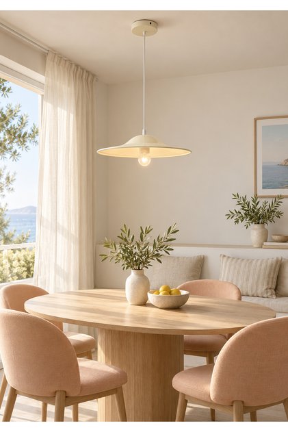 Modern Beige Pendant Ceiling Light with E27 Base Ha/E6812/350Bg