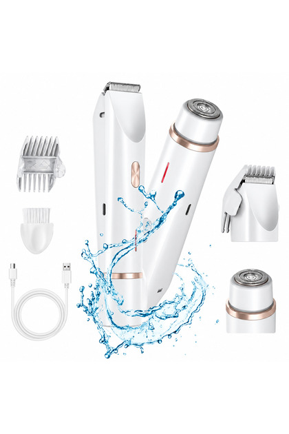 Aparat de Ras Electric 2-în-1 Nexonix® pentru Femei –Reîncărcabil, Fără Durere, Rezistent la Apă, culoarea Alba