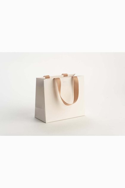 Meidi Pungi cadou carton 14.5x11.5x6 cm Alb maner bej - Set 20 buc