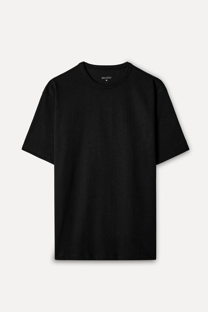 Men's Black Comfort Fit Crew Neck T-Shirt