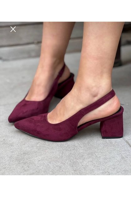 Mari̇a Bordo Suede 5 cm Heel Sandals