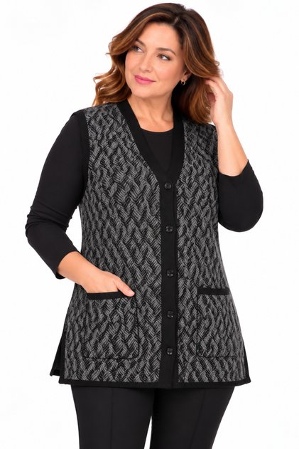 Women's Snake Patterned V-Neck Mother's Vest