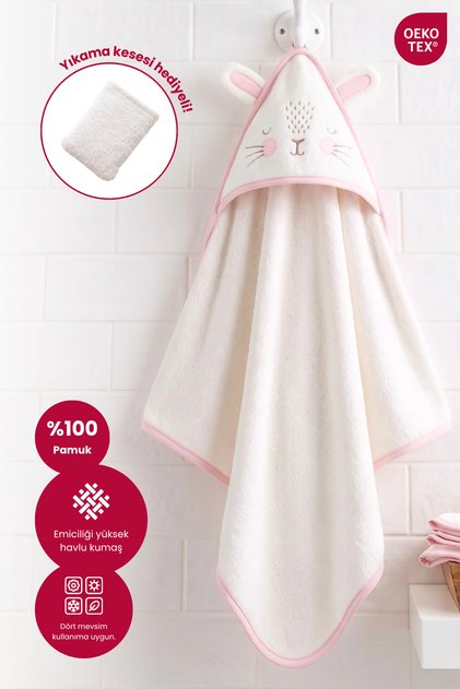 Kapüşonlu Bebek Banyo Havlusu %100 Pamuk Bebek Havlu OEKO-TEX® Havlu Kundak