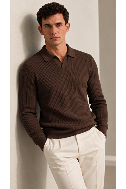 Men's Chain Pattern Thin Knitwear Sweater Long Sleeve