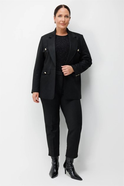 Women's Elastic Waist Skinny Leg Pants Black