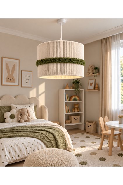 Bebek / Çocuk Odası Salon Mutfak Hol Özel Tasarım Makrome Şık Avize (Duy Dahil)