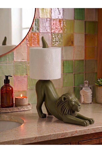 Stretching Lion Toilet Paper Holder | Decorative Toilet Paper Holder