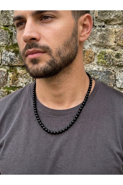 Men's Black Pearl Necklace