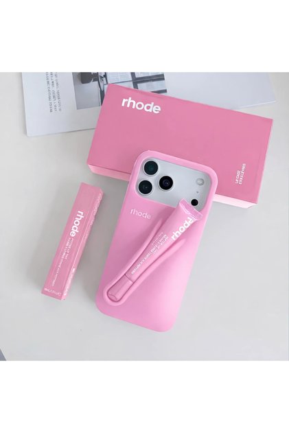 iPhone 18 Pro Max Compatible “Glass Gift” Summer Premium Silicone Lip Case Phone Case + Lipstick